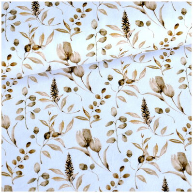 Vintage leaves white jersey