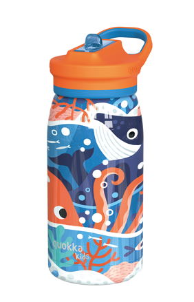 Quokka Nerezová termofľaša so slamkou Pop Kids Ocean 445ml