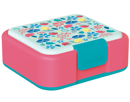 Quokka Plastový desiatový box Twist Kids Flowers