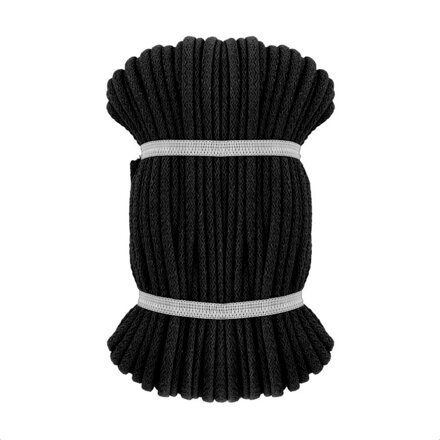Šnúra bavlnená 8mm čierna - 5m
