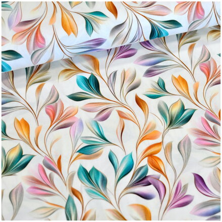 Colourful Leaves Ecru jersey