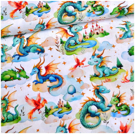 Draci z rozprávky - fine cotton, poplin