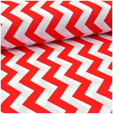 Chevron červený -  cotton fabric