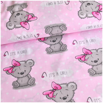 It´s a girl na ružovom -  cotton fabric 