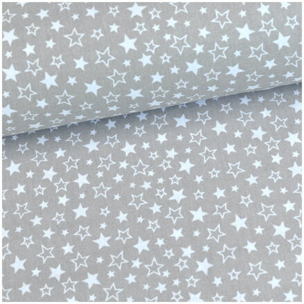 Mini stars biele -  cotton fabric  