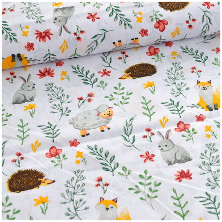 Lesné zvieratká -  cotton fabric