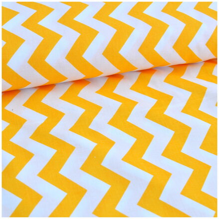 Chevron žltý -  cotton fabric  