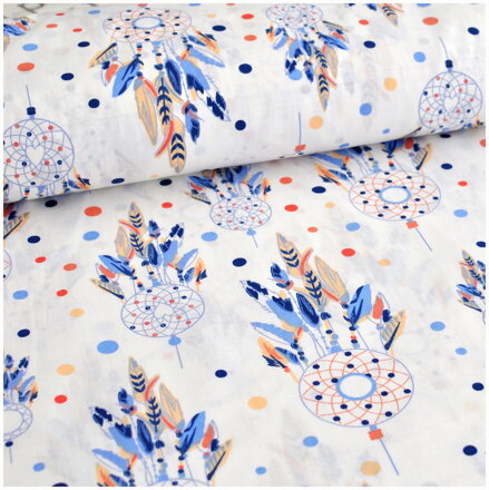 Lapač na ecru -  cotton fabric 