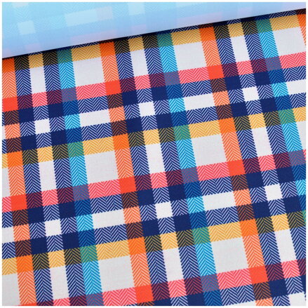 Polyester fabric Oxford 600D - farebné káro
