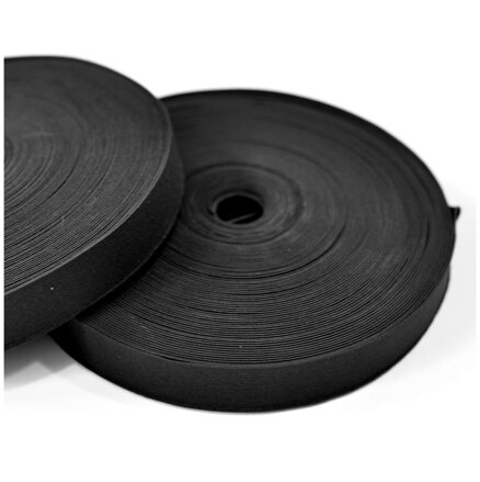 Guma hladká 1,5cm cierna - Woven rubber