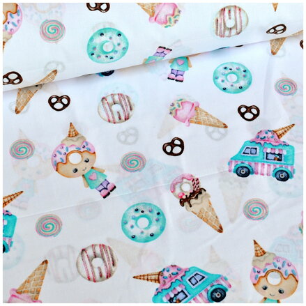 Ice cream - cotton fabric 