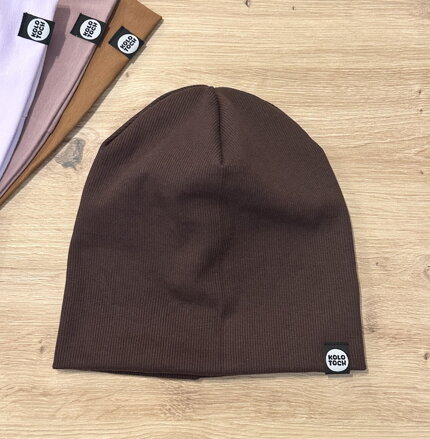 Čiapka vrúbkovaný úplet Čokoládová Čiapka vrúbkovaný úplet Čokoládová