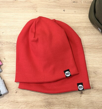 Čiapka vrúbkovaný úplet Červená Čiapka vrúbkovaný úplet Červená