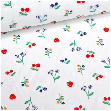 Jahody a černice - fine cotton, poplin