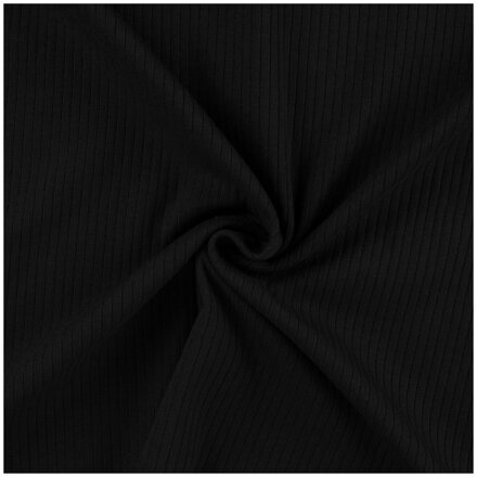 Prúžkovaný úplet čierny - ribbed jersey