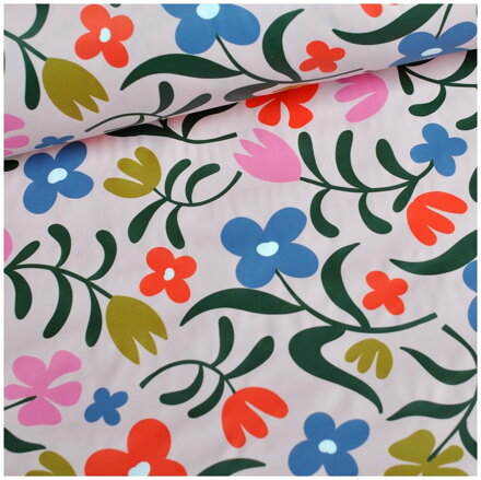 Lúka na bledoružovom - waterproof fabric