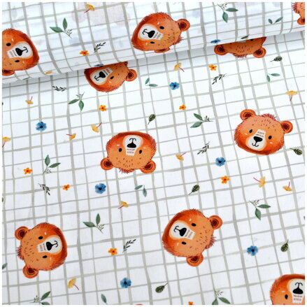 Macko hlavičky - jemná bavlna, popelín