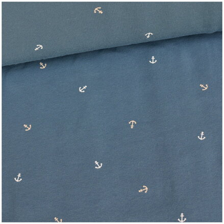 Mini kotvičky indigo jersey