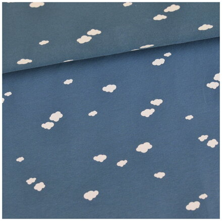 Mini obláčiky indigo jersey