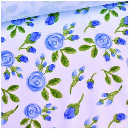 Polyester fabric Oxford 600D - modré ruže