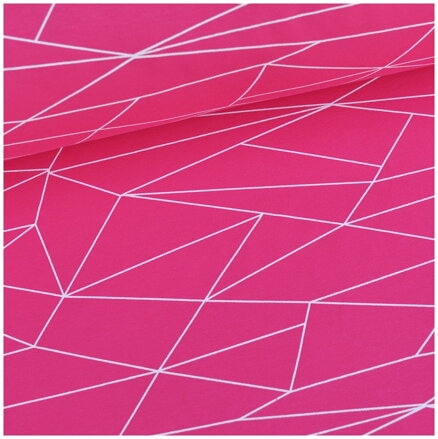 Pavučina biela na fuchsia teplákovine 150cm