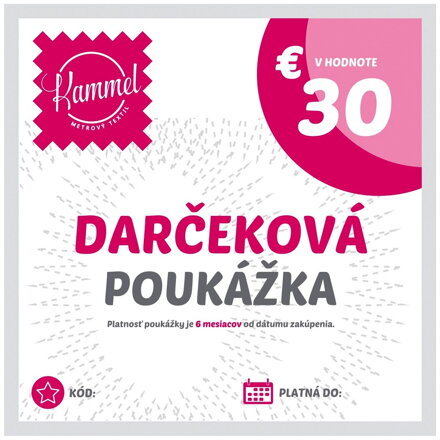 Darčeková poukážka 30€