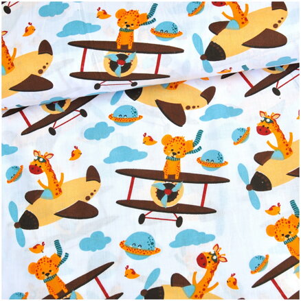 Safari v lietadle -  cotton fabric  
