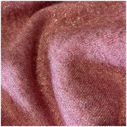 Svetrík ružový metalický - metallic viscose knit