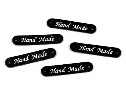 Nášivka Handmade čierna eko koža - textile application