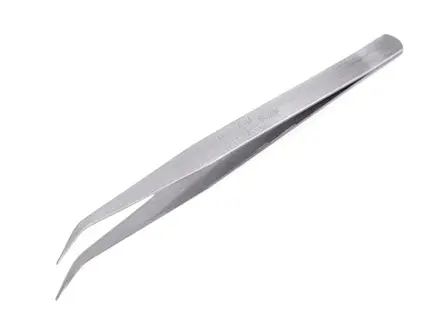 Kovová pinzeta zahnutá dĺžka 15 cm