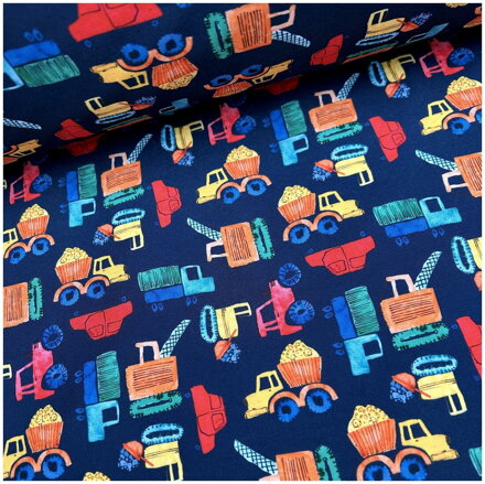 Softshell Autíčka na tmavomodrom 30cm II.TRIEDA