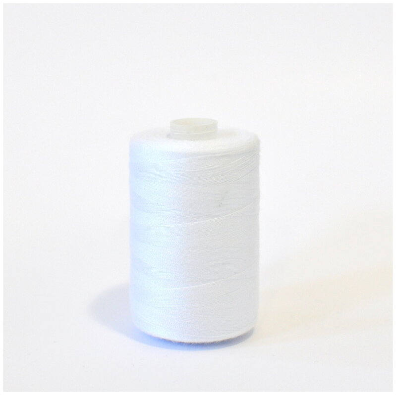Niť polyesterová 1000m biela - Polyester thread