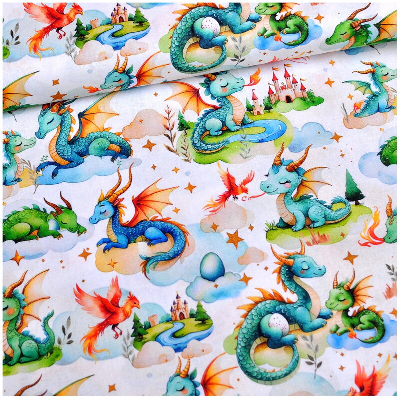 Draci z rozprávky - fine cotton, poplin
