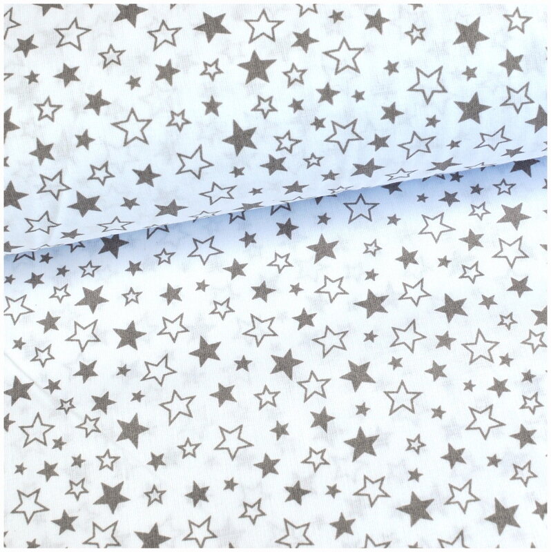 Mini stars šedé -  cotton fabric 