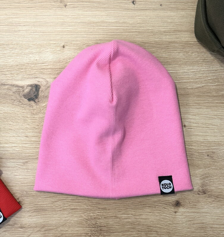 Čiapka vrúbkovaný úplet Ružová