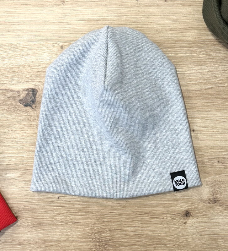 Čiapka vrúbkovaný úplet Bledošedý melír