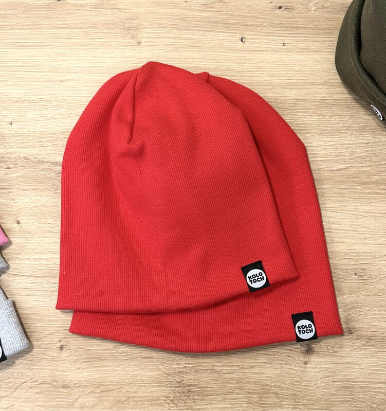 Čiapka vrúbkovaný úplet Červená