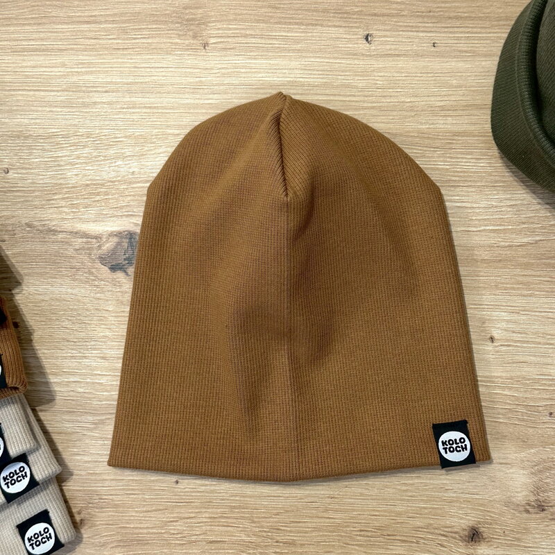 Čiapka vrúbkovaný úplet Hnedá