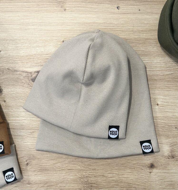 Čiapka vrúbkovaný úplet Béžová