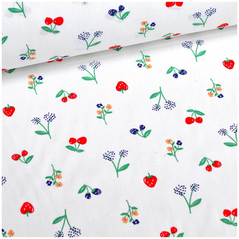 Jahody a černice - fine cotton, poplin