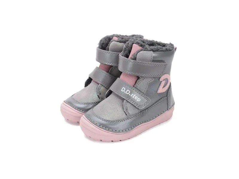 D.D.Step Dievčenské zimné topánky dark grey