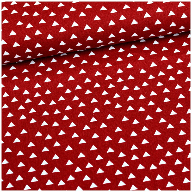 Triangle na tmavočervenom - poplin