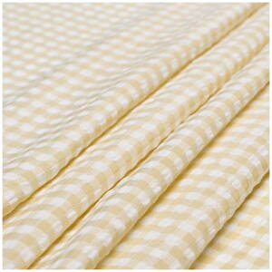 Bavlna krepová béžové káro - Beige checkered crepe cotton