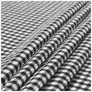 Bavlna krepová čierne káro - Black checkered crepe cotton