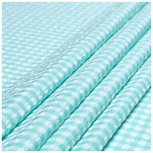 Bavlna krepová mätové káro - Mint checkered crepe cotton