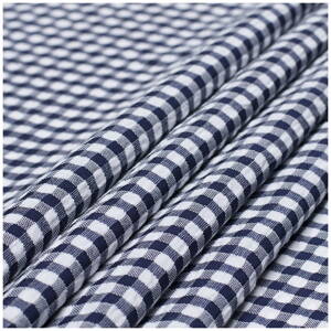 Bavlna krepová tmavomodré káro - Dark blue checkered crepe cotton