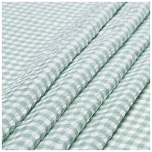 Bavlna krepová zelené káro - Green checkered crepe cotton