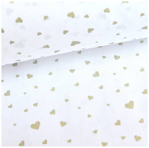Champagne gold Hearts mix -  cotton fabric  