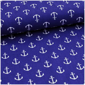 Kotvy na tmavomodrom -  cotton fabric