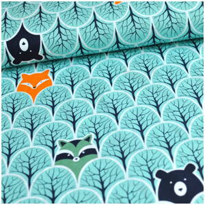 Zimný les -  cotton fabric 